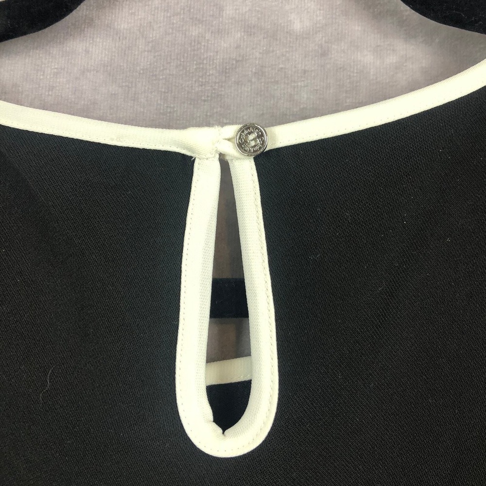 Calvin‎ Klein Womens Top Sleeveless Black W/White Trim Career Office Size Medium - Picture 5 of 9